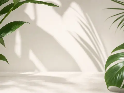 Product staged in the Botanical leaves scene