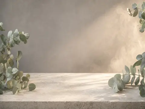 Product staged in the Eucalyptus & steam scene