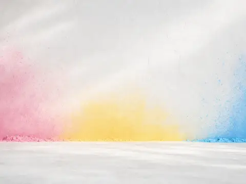 Product staged in the Holi scene