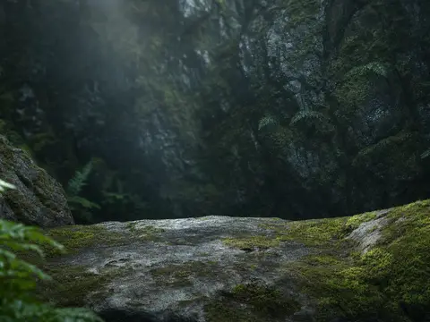 Product staged in the Moss & stone scene